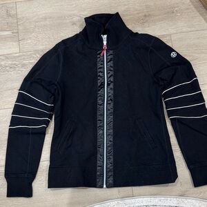 Lululemon Athletica Black Jacket with White Zipper Detail